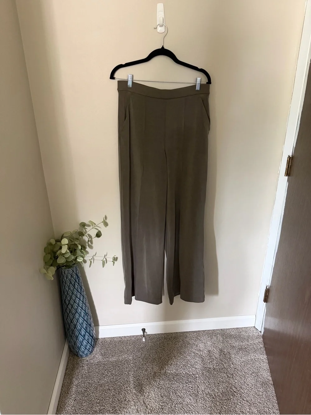 lululemon Noir Pant Dark Olive Wide Leg Trousers